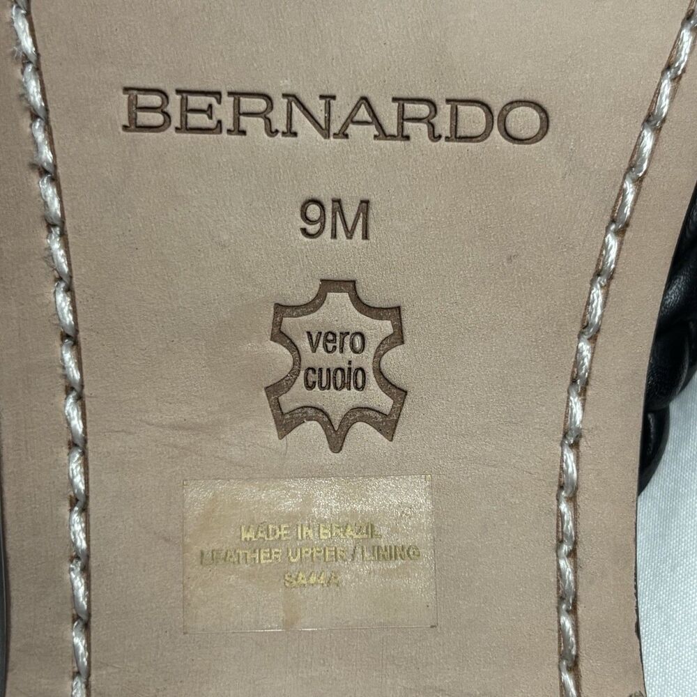 Bernardo Black Braided Leather Flip Flop Sandals Women’s Size 9M Brazil - Picture 4 of 6
